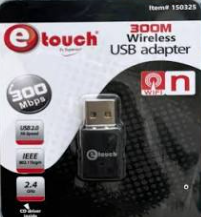 ADAPTADOR USB WIFI INALAMBRICO NANO 300M ETOUCH 300MBPS